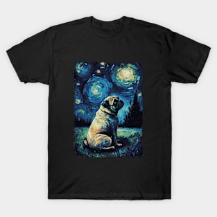 Pug Starry Night T-Shirt